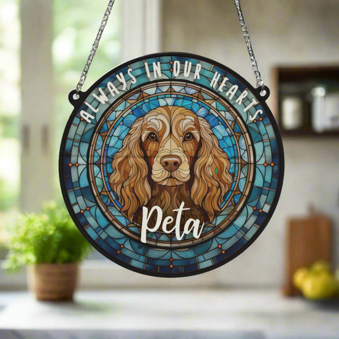 Cocker Spaniel Chocolate Memorial Stained Glass Effect Suncatcher